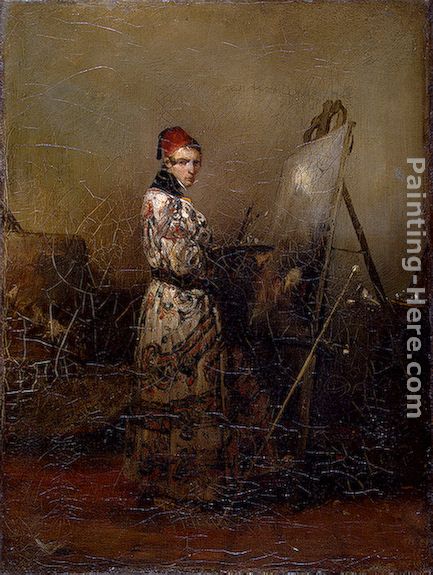 Self-Portrait painting - Alexandre-Gabriel Decamps Self-Portrait art painting